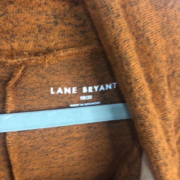Lane Bryant Cowl Neck Top Drawstring Tweedy Pattern Rust Black Loose Fit - Picture 6 of 9